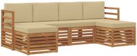 vidaXL - Buiten - bank - set - 6 - st - Natuurlijk - en - Beige