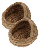 Nid de poule - Tissé à la main en paille naturelle - Poulailler - Respirant et durable - 2 pièces - Dimensions 14x13x10,5 cm - Nid de poule
