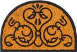 Merkloos Relaxdays Deurmat kokos - 60x40 cm - halfrond - ornamenten B - antislip
