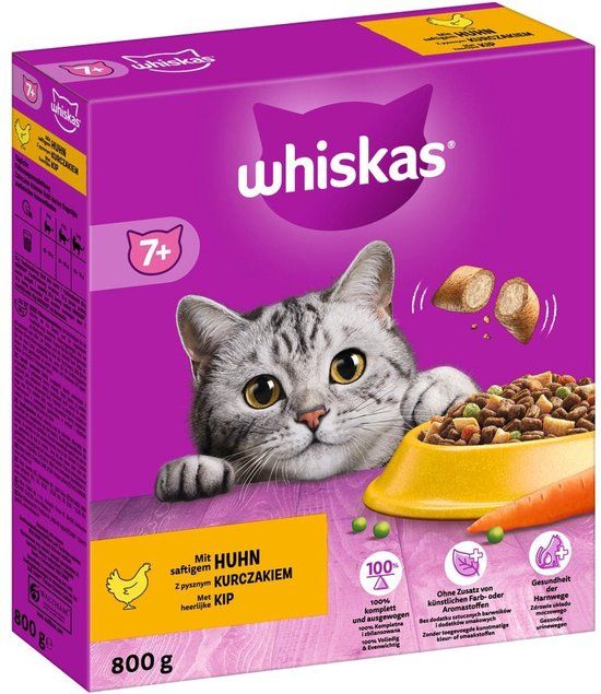 Whiskas Brokjes Senior - Kattenvoer - Kip 800 g