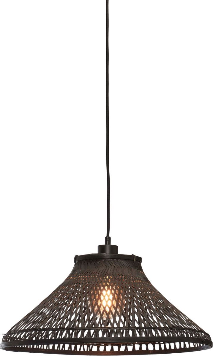 Good&Mojo Hanglamp Tahiti - Bamboe Zwart - Ø45cm - Modern - Hanglampen Eetkamer, Slaapkamer, Woonkamer