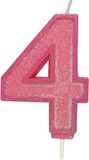 CULPITT Sparkle Pink Numeral Candle 4