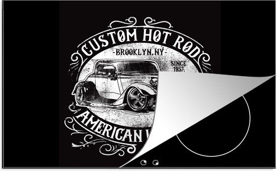 KitchenYeah® Inductie beschermer 77x51 cm - Mancave - Oldtimer - Auto - Retro