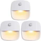 Lampe de nuit sans marque avec détecteur de mouvement - Éclairage d'armoire à LED - Éclairage d'escalier - Sans fil sur piles - Lot de 3