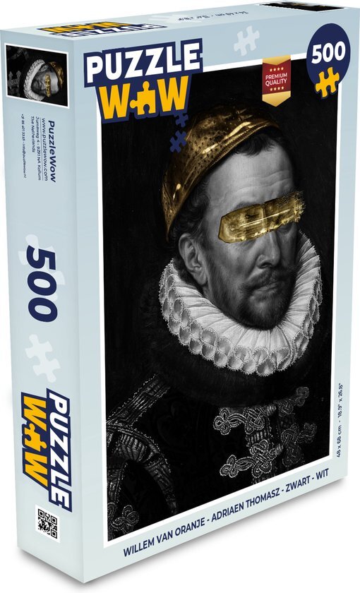 MuchoWow Puzzel Willem van Oranje - Adriaen Thomasz - Zwart - Wit - Legpuzzel - Puzzel 500 stukjes