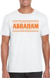 Bellatio Decorations Verkleed shirt voor heren - abraham - wit - glitter - verjaardag/themafeest - 50 jaar S