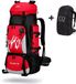 CarryQuest® 90L Sac à dos d'extérieur - Sac à dos imperméable pour la randonnée, le camping et le backpacking - Rouge