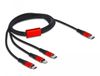 DeLOCK 86711 USB-kabel USB 2.0 1 m USB C naar USB C/Micro-USB B/Lightning Zwart, Rood