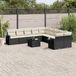 Prolenta Maison Exclusive - Tuinset voor de tuin, 11-delig, met kussens, zwart, van polyrotan