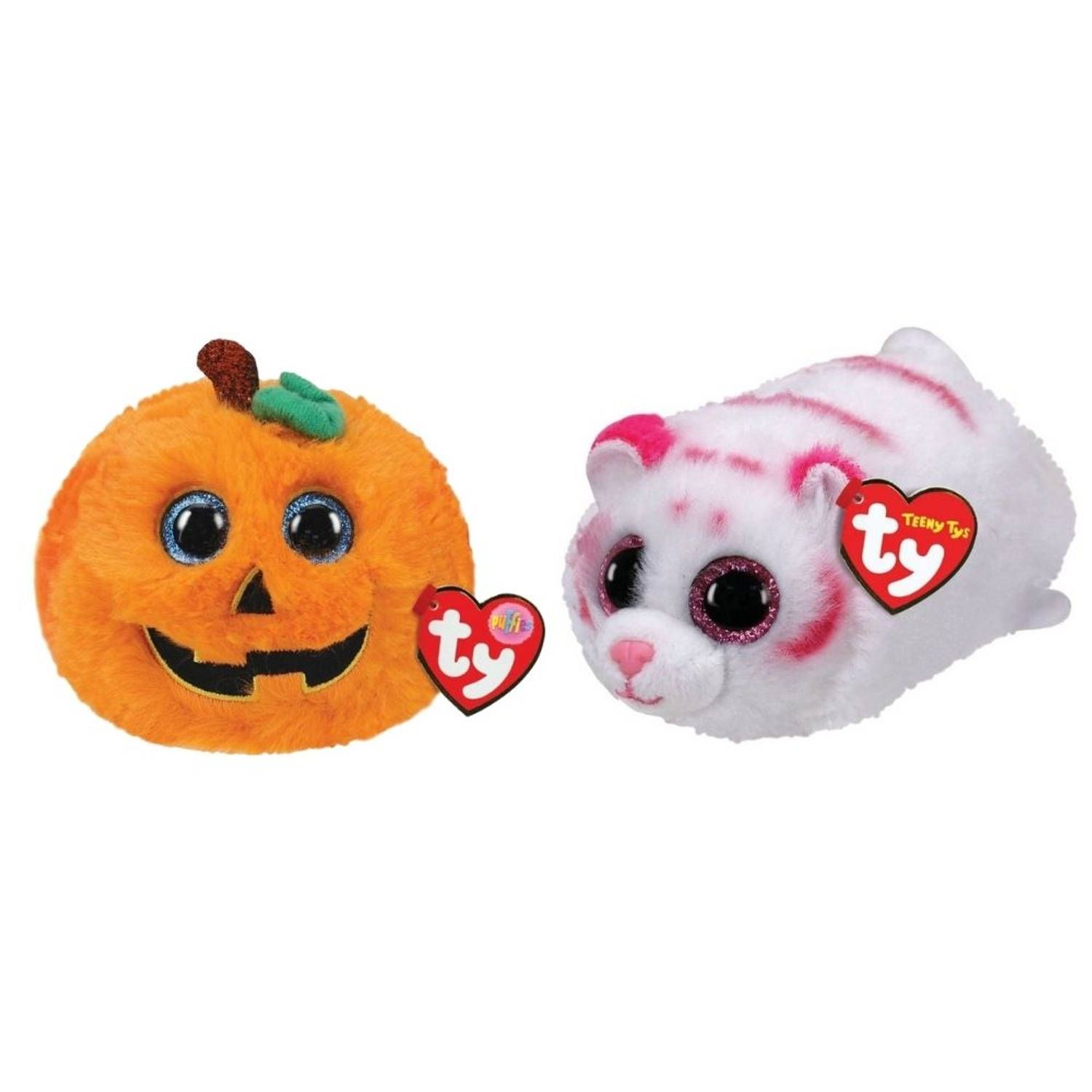 TY - Knuffel - Teeny Puffies - Halloween Pumpkin & Tabor Tiger - Meerkleurig