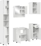 vidaXL Badkamermeubel Set 5-delig Hoogglans Wit 61 x 35 x 64 cm