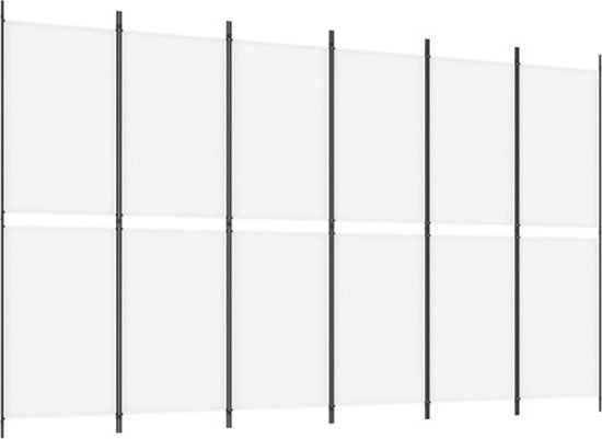 vidaXL Kamerscherm met 6 panelen 300x180 cm stof wit