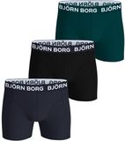 Bjorn borg Björn Borg Cotton Stretch Boxershort Heren Zwart/Groen/Donkerblauw - 3 stuks - Maat S