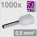 TRU COMPONENTS TC-13377224 Dubbele adereindhulzen 0.5 mm² Deels geïsoleerd Wit 1000 stuk(s)