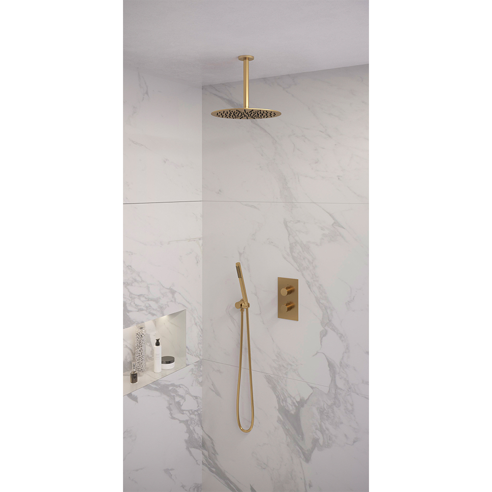 Brauer Brauer Gold Edition regendoucheset staafhanddouche 3-weg Ø30cm goud