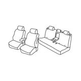 Set Superior Set stoelhoezen - zwart/blauw - compatibel met Jeep Compass (07/17>)