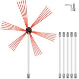 VEVOR Schoorsteenborstel Nylon Schoorsteenborstel Kachelpijpborstel 6 M Professionele armaturen Roestvrij Staal met flexibele nylon stangen [Energieklasse B]
