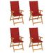 vidaXL Tuinstoel Terras Gecapitonneerde zitting Teak Rood