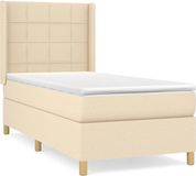 vidaXL Boxspring met matras stof crèmekleurig 90x190 cm