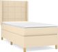 vidaXL Boxspring met matras stof crèmekleurig 90x190 cm