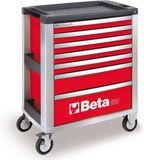 Beta gereedschapswagen C39 met 7 laden - rood