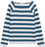 Tom Tailor - Chemise à manches longues à rayures - Taille XS - bleu pétrole blanc cassé rayé