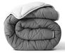 Couette réversible, pour lit simple (Twin) ou lit simple extra long (Twin XL), microfibre, gris