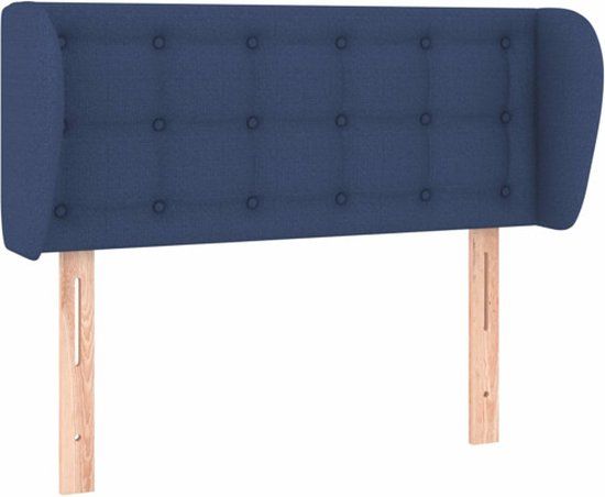 vidaXL Hoofdbord met Randen 83x23x78/88 cm Stof Blauw