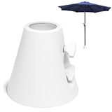GoSports 500 lbs equivalent zwembaddek parapluanker - permanent grondanker voor buitenparaplu's, zonneschermen of lichtsnaren - zwart, wit