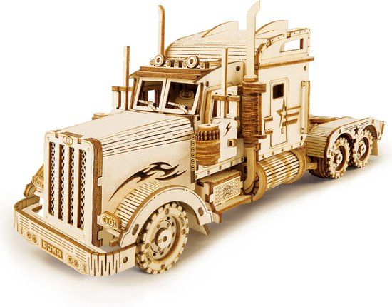 Robotime Heavy Truck 3D Modelbouw Puzzel - 286 Stukjes - Hout - Unisex