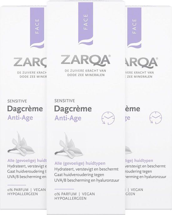 Zarqa Dagcrème Anti-Age - 3 x 50 ml - Voordeelverpakking
