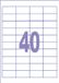 Kangaro Etiketten 48,5x25,4mm 100 vel 40 stickers per vel