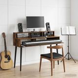 vidaXL - Bureau - Chêne fumé - 130 x 42,5 x 36 cm - Bois traité