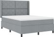 vidaXL LED Boxspringbed met Hoofdeinde Lichtgrijs 140 x 190 cm Stof