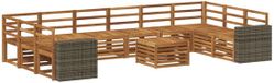 vidaXL - Salon d'angle - 10 places assises - Naturel - Bois d'acacia massif