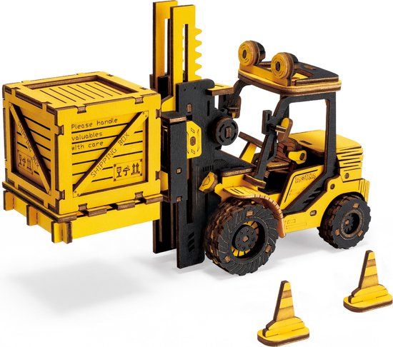Robotime Forklift TG413K - 3D Wooden Puzzle - DIY Model Kit - 139 Pieces
