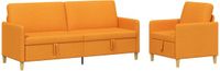 vidaXL Sofa Set Donkergeel Polyester