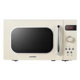 COMFEE Retro magnetron CMSRO 20di cr met 8 automatische programma's, 5 kookstanden, express-kookknop, 20 l, 800 W, abrikozencrème