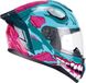 CGM Casque intégral 330U RIOT Undead, rose-bleu brillant, taille XS