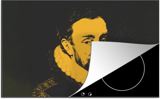 KitchenYeah® Inductie beschermer 77x51 cm - Willem van Oranje - Adriaen Thomasz - Schilderij - Inductiebeschermer