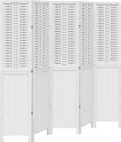 vidaXL Kamerscherm met 5 panelen massief paulowniahout wit