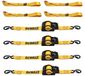 DEWALT DXBC9002-2X 8-delige kit met 2" x 10' automatisch intrekbare ratel riemen (3 lbs breuksterkte) en 1,7" x 18" Premium Soft Loops (1,25 lbs breuksterkte)