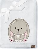 Be Mammy Babydeken - Dekbed - Kinderdeken - Wiegdeken - Dekentje Baby - 76 x 102 cm - Lichtgrijs - Konijn