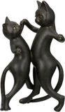Gilde handwerk Decoratie object sculptuur beeld Kat "Gatto" Polyresin Zwart