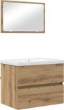 vidaXL Badkamermeubel Set 3-delig Zwart Eiken 61 x 39 x 45 cm