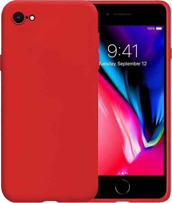 LUQ iPhone 8 Case - Silicone Back Cover - Red