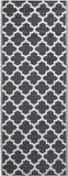 Homescapes Tapis d'extérieur – 75x200cm – Tapis d'extérieur – Noir–Blanc Tapis de jardin – Tapis de jardin – Réversible – Imperméable et résistant aux UV – Polypropylène recyclé – "Nola
