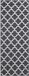 Homescapes Tapis d'extérieur – 75x200cm – Tapis d'extérieur – Noir–Blanc Tapis de jardin – Tapis de jardin – R éversible – Imperméable et résistant aux UV – Polypropylène recyclé – "Nola