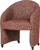 WOOOD Cordo Eetkamerstoel Met Wielen - Melange - Roestbruin - 83x64x64