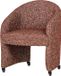 WOOOD Cordo Eetkamerstoel Met Wielen - Melange - Roestbruin - 83x64x64